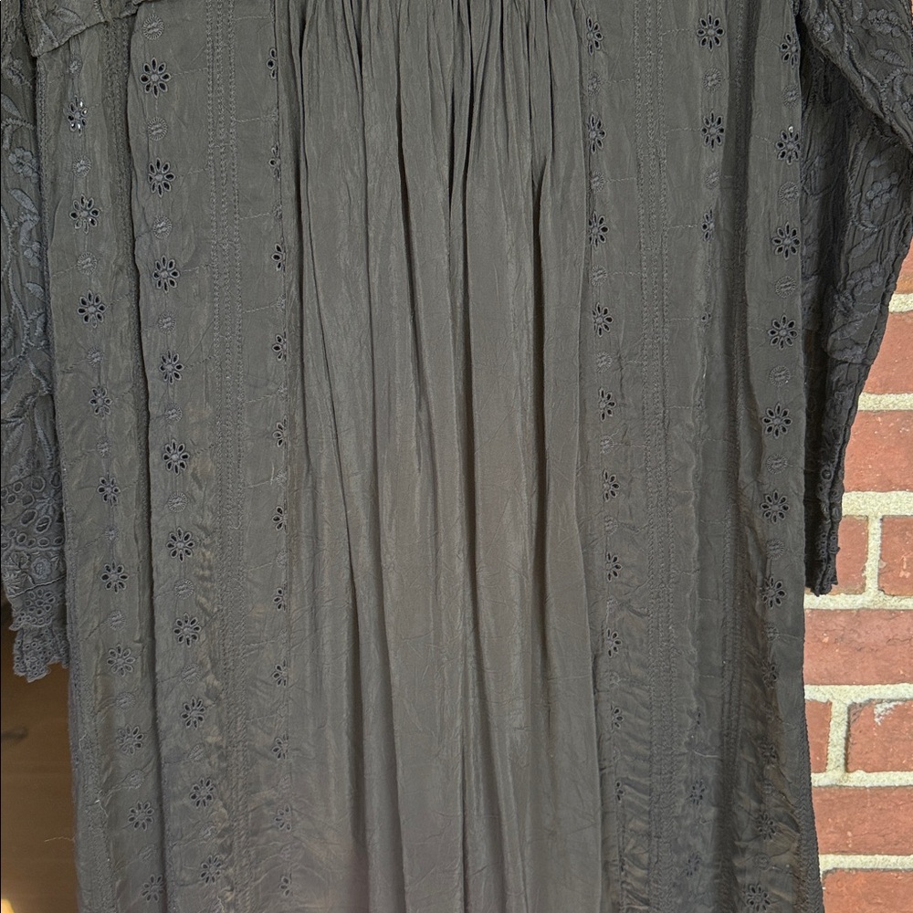 Johnny Was Black tunic eyelet Dress - Picture 6 of 7